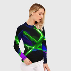 Рашгард женский Green glow, цвет: 3D-принт — фото 2