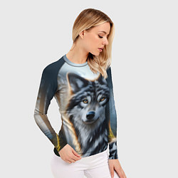 Рашгард женский Морда волка - Россия, цвет: 3D-принт — фото 2