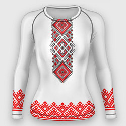 Женский рашгард Славянская вышиванка с узорами и оберегом