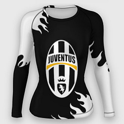 Женский рашгард Juventus белый огонь текстура