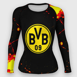 Женский рашгард Боруссиа огненные краски текстура