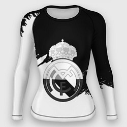 Женский рашгард Реал Мадрид краски белые штрихи