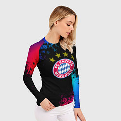 Рашгард женский Бавария Мюнхен краски неон градиент, цвет: 3D-принт — фото 2