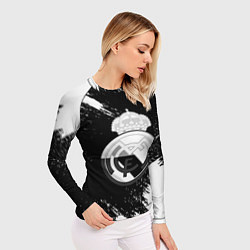 Рашгард женский Реал Мадрид черно белые краски, цвет: 3D-принт — фото 2