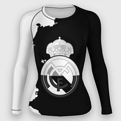 Рашгард женский Реал Мадрид черно белые краски, цвет: 3D-принт