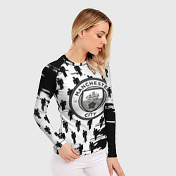 Рашгард женский Манчестер сити краски люди, цвет: 3D-принт — фото 2