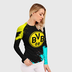 Рашгард женский Borussia краски штрихи, цвет: 3D-принт — фото 2