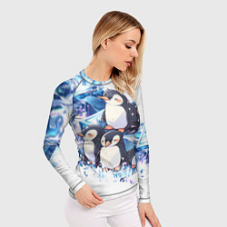 Рашгард женский Пингвины и лёд, цвет: 3D-принт — фото 2