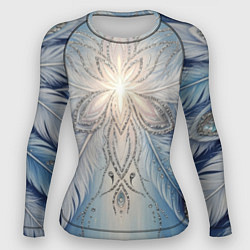 Рашгард женский Ледяной перьевой орнамент со светом, цвет: 3D-принт