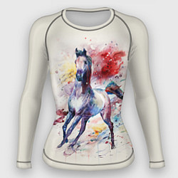 Рашгард женский Лошадь: акварель, цвет: 3D-принт