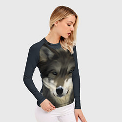Рашгард женский Зимний волк, цвет: 3D-принт — фото 2