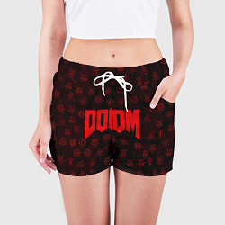 Шорты женские DOOM: Hellish signs, цвет: 3D-принт — фото 2