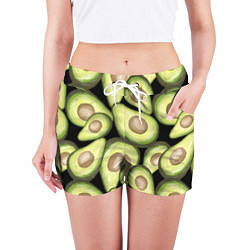 Шорты женские Avocado background, цвет: 3D-принт — фото 2