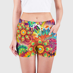 Шорты женские Психоделия Яркая, цвет: 3D-принт — фото 2