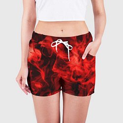 Шорты женские Красный дым, цвет: 3D-принт — фото 2