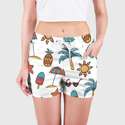 Шорты женские Отпуск, цвет: 3D-принт — фото 2