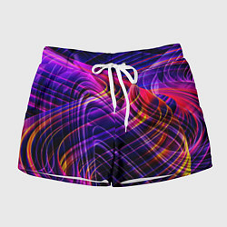 Шорты женские ЦВЕТНЫЕ ЛИНИИ, цвет: 3D-принт