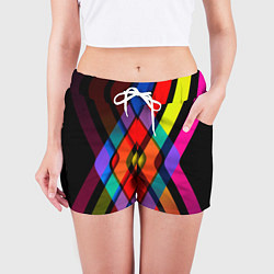 Шорты женские Симметрия красок, цвет: 3D-принт — фото 2