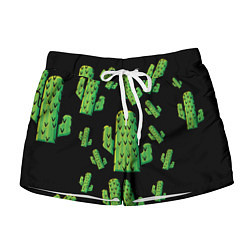 Шорты женские Cactus Time - Веселые кактусы, цвет: 3D-принт