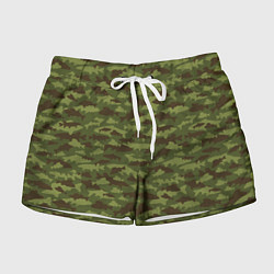 Шорты женские Рыбак камуфляж из рыб, цвет: 3D-принт