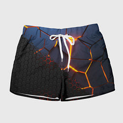 Шорты женские 3D РАЗЛОМ И СТАЛЬНАЯ БРОНЯ ПОПУЛЯРНЫЕ ТЕКСТУРЫ, цвет: 3D-принт