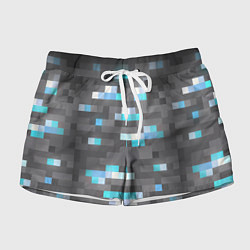 Шорты женские АЛМАЗНАЯ РУДА DIAMOND ORE MINCRAFT, цвет: 3D-принт