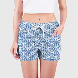 Шорты женские Зимнее кружевство, цвет: 3D-принт — фото 2