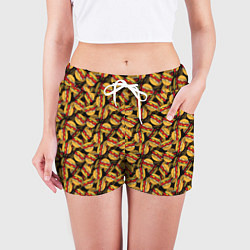 Шорты женские Бургеры Burgers, цвет: 3D-принт — фото 2