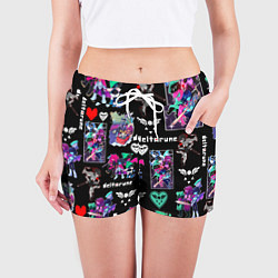 Шорты женские DELTARUNE PATTERN ART ГЕРОИ ДЕЛЬТАРУН, цвет: 3D-принт — фото 2