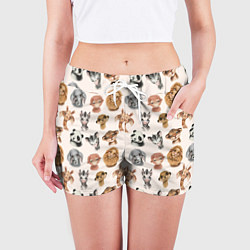 Шорты женские Милые дикие животные, цвет: 3D-принт — фото 2