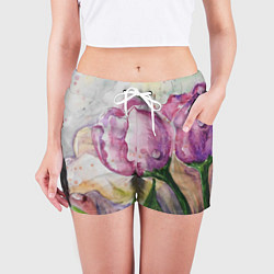 Шорты женские Весенняя нежность, цвет: 3D-принт — фото 2
