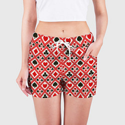 Шорты женские Масти Карточные, цвет: 3D-принт — фото 2