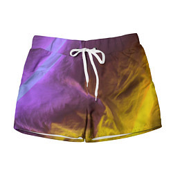 Женские шорты Неоновые фонари на шёлковой поверхности - Фиолетов