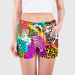 Шорты женские LEOPARD TEXTURE, цвет: 3D-принт — фото 2