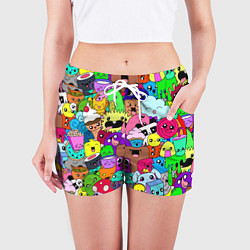 Шорты женские Монстрики Nastiprazdnik, цвет: 3D-принт — фото 2