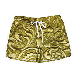 Шорты женские Золотой орнамент - чеканка, цвет: 3D-принт
