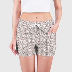 Шорты женские Лица в квадрате, цвет: 3D-принт — фото 2