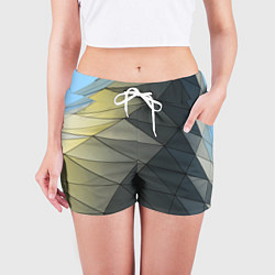 Шорты женские Абстрактная сетка из множества фигур, цвет: 3D-принт — фото 2