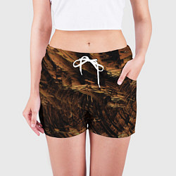 Шорты женские Абстрактные лиственные краски, цвет: 3D-принт — фото 2