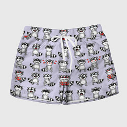 Шорты женские Забавные еноты, цвет: 3D-принт