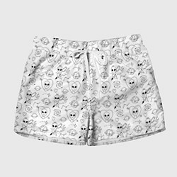 Шорты женские Инопланетный купидон целится в сердце в космосе, цвет: 3D-принт