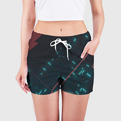 Шорты женские Неоновые линии в полной темноте, цвет: 3D-принт — фото 2