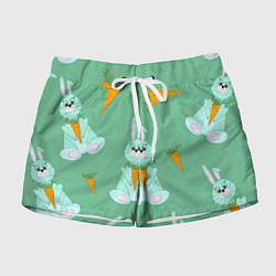 Женские шорты Зайка с морковкой паттерн