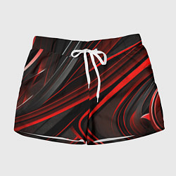 Шорты женские Black and red abstract, цвет: 3D-принт