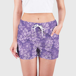 Шорты женские Цветы сирени, цвет: 3D-принт — фото 2