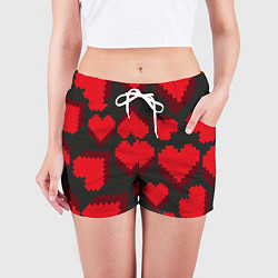 Шорты женские Pixel hearts, цвет: 3D-принт — фото 2