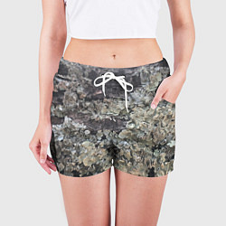Шорты женские Текстура мха на дереве, цвет: 3D-принт — фото 2