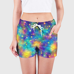 Шорты женские Звездный космос, сияющий волшебством, цвет: 3D-принт — фото 2