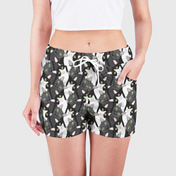 Шорты женские Кошки с зелеными глазами, цвет: 3D-принт — фото 2