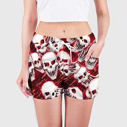 Шорты женские Черепа киберпанк, цвет: 3D-принт — фото 2